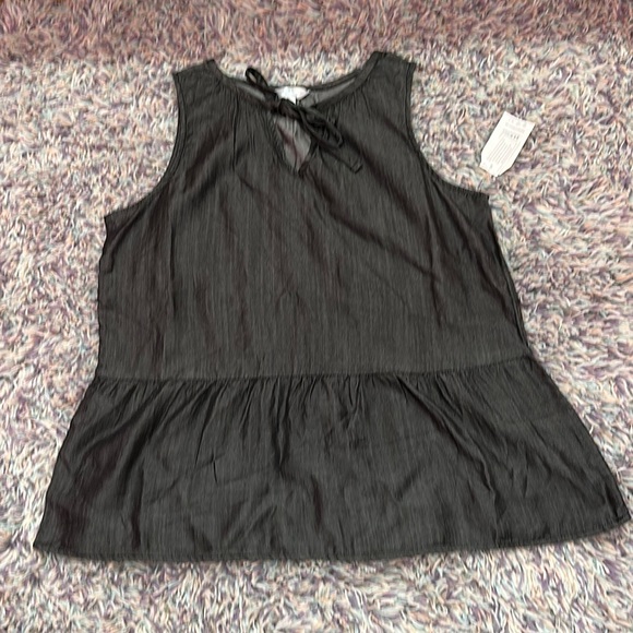 Time and Tru Women's Chambray Peplum Tank Top Size Small - Picture 4 of 7